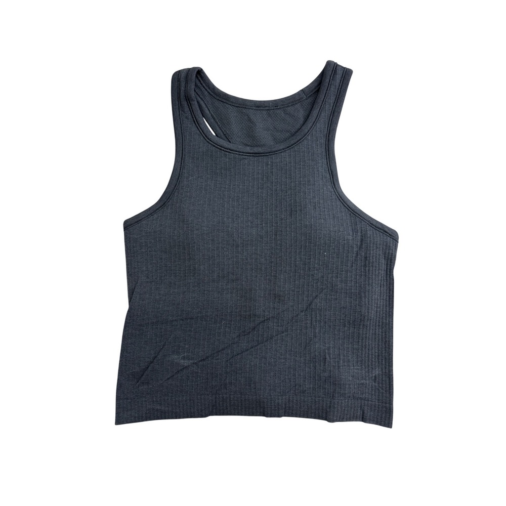 Lululemon Ebb to Street Tank Top Charcoal Grey Ribbed Racerback Size 6